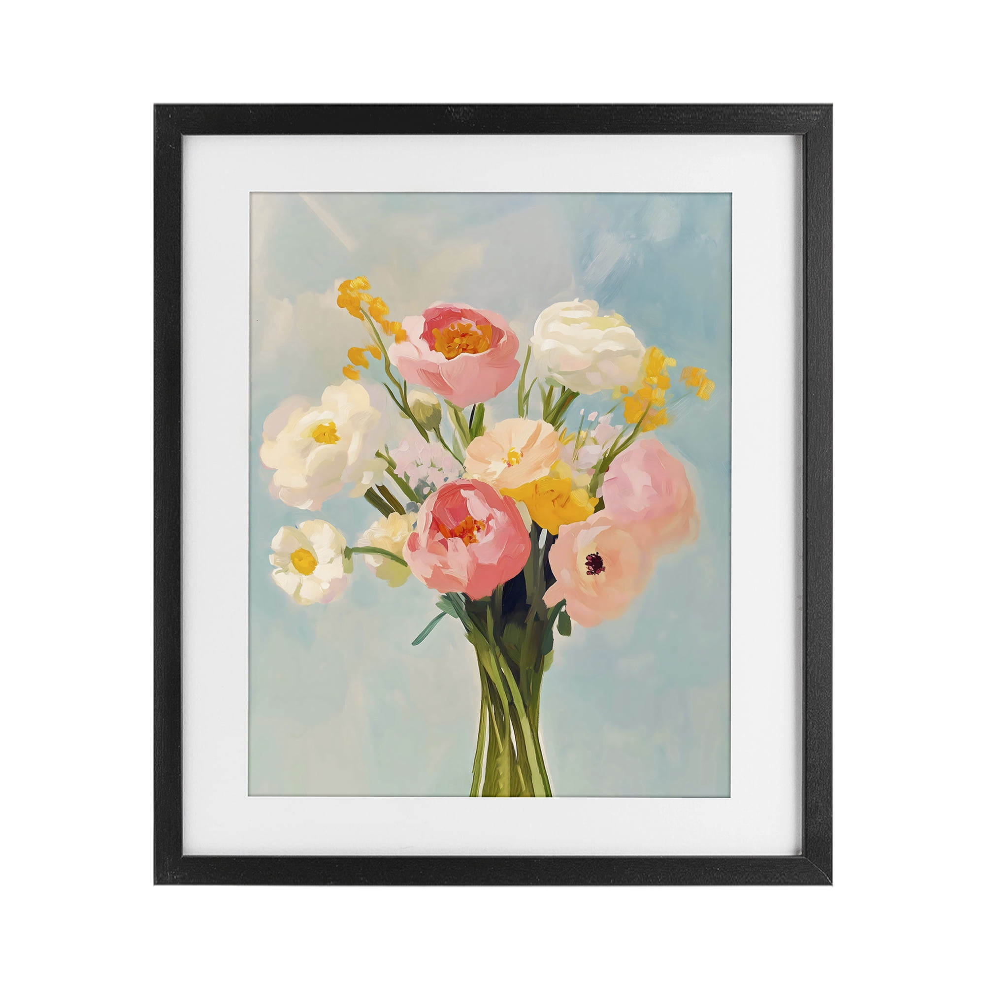 Stupell Industries Eclectic Floral Bouquet Black Framed Print Under Glass, design by The Prints Vibe