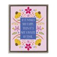 thumbnail image 1 of Stupell Industries Eclectic Floral Makes You Happy Brown Floating Frame Canvas Art, 25 x 31, by Glad You're Here Co., 1 of 8