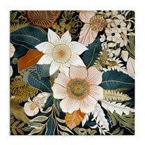 Stupell Industries Eclectic Floral Pattern Botanical & Floral Painting Gallery Wrapped Canvas Art Print Wall Art, 17 x 17