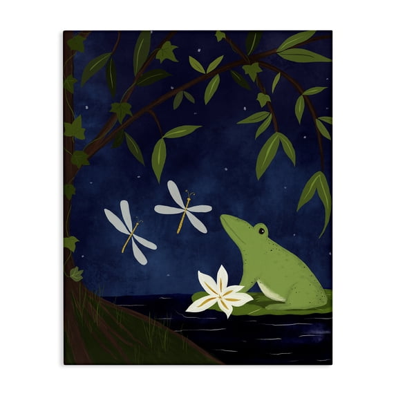 Stupell Industries Eclectic Frog in Night Forest Canvas Art, 16 x 20, by Michelle Ingari Designs