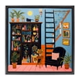 thumbnail image 1 of Stupell Industries Eclectic Fun Bookshelf Furniture Painting Black Floater Framed Canvas Art Print Wall Art, 25 x 25, 1 of 10