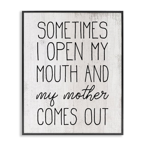 Stupell Industries Eclectic Funny Talking Like My Mother Black Framed Giclee Art, 11 x 14, by Lil' Rue