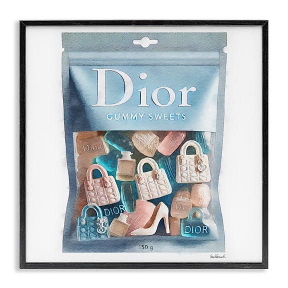 Stupell Industries Eclectic Glam Brand Gummy Fashion Black Framed Giclee Art, 24 x 24, by Amanda Greenwood
