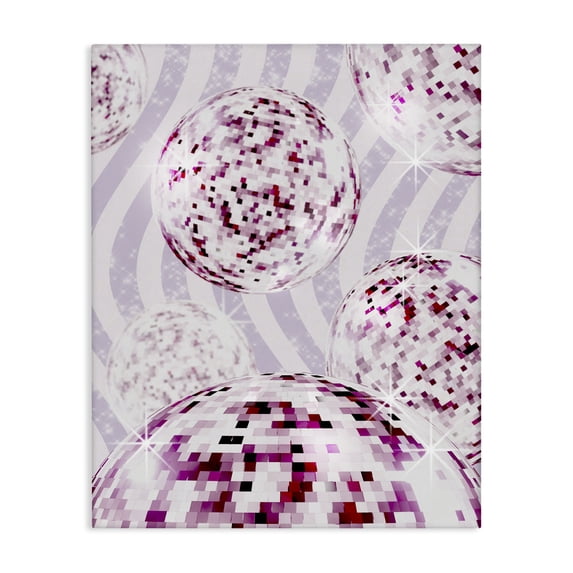 Stupell Industries Eclectic Glam Disco on Stripes Canvas Art, 24 x 30, by Ziwei Li