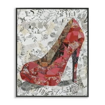 Stupell Industries Eclectic Glam Heel Fashion Painting Black Framed Art Print Wall Art, 11 x 14