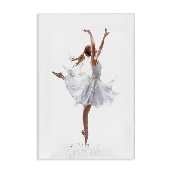 Stupell Industries Eclectic Graceful Ballerina in White Canvas Art, 16 x 24, by Ramona Murdock