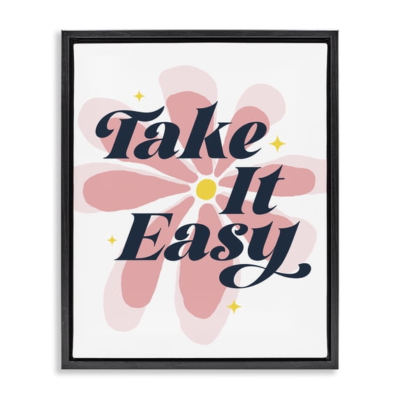 Stupell Industries Eclectic Groovy Take It Easy Black Floating Frame Canvas Art, 17 x 21, by Ahmed Sameh Hussein