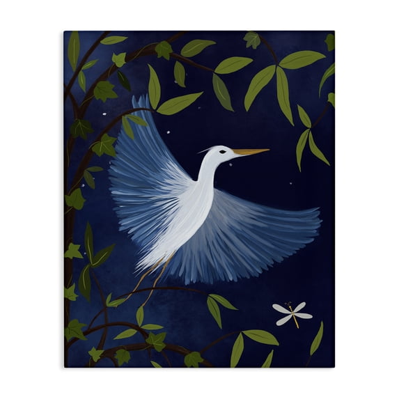 Stupell Industries Eclectic Heron in Night Forest Canvas Art, 24 x 30, by Michelle Ingari Designs