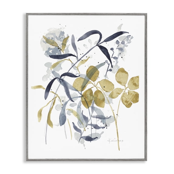 Stupell Industries Eclectic Impressions of Nature Sprigs Gray Framed Giclee Art, 24 x 30, by Krinlox