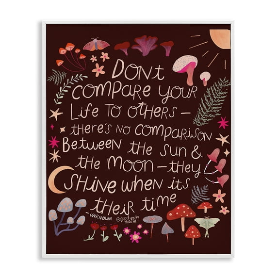 Stupell Industries Eclectic Inspirational Nature Quote White Framed Giclee Art, 11 x 14, by Glad You're Here Co.