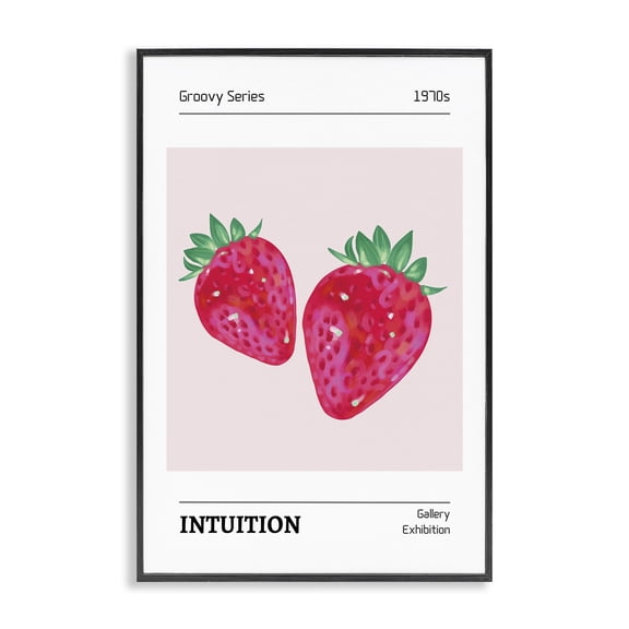 Stupell Industries Eclectic Intuition Phrase Strawberries Black Framed Giclee Art, 12 x 18, by LSR Design Studio