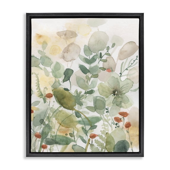Stupell Industries Eclectic Layered Transparent Leaves Black Floating Frame Canvas Art, 17 x 21, by Carol Robinson