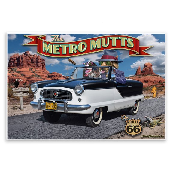 Stupell Industries Eclectic Metro Mutts Vintage Car Wall Plaque Art, 15 x 10, by Larry Grossman