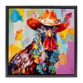 thumbnail image 1 of Stupell Industries Eclectic Modern Cowboy Rooster Black Floating Frame Canvas Art, 18 x 18, by Ivan Guaderrama, 1 of 8