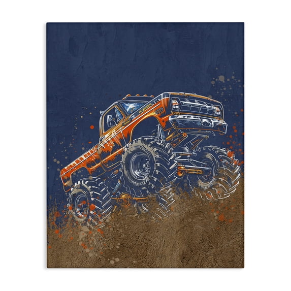 Stupell Industries Eclectic My Jam Monster Truck Canvas Art, 16 x 20, by Kim Allen