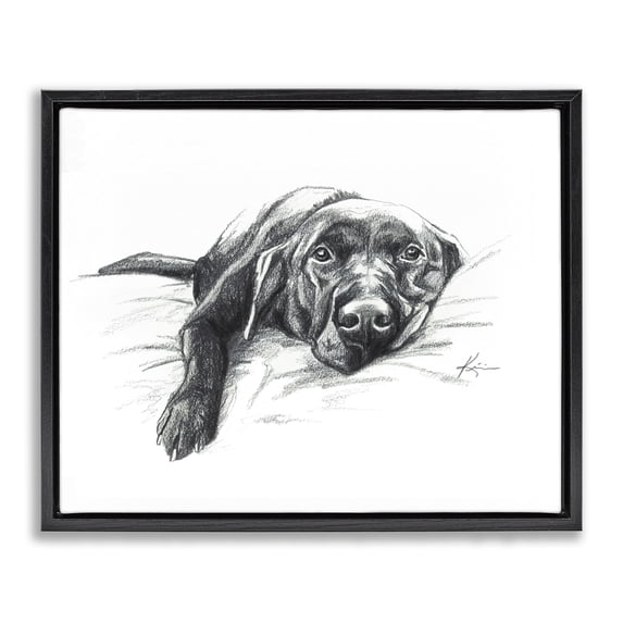Stupell Industries Eclectic Naptime Black Labrador Black Floating Frame Canvas Art, 21 x 17, by Lindsay Kivi Fine Art