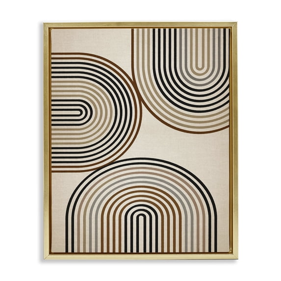 Stupell Industries Eclectic Natural Boho Arches Gold Floating Frame Canvas Art, 25 x 31, by Amber Sterling