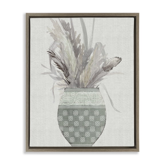 Stupell Industries Eclectic Natural Wheat Bouquet Brown Floating Frame Canvas Art, 25 x 31, by Susan Jill