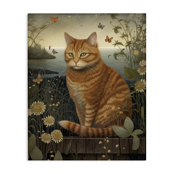 Stupell Industries Eclectic Orange Cat by Pond Canvas Art, 36 x 48, by LSR Design Studio