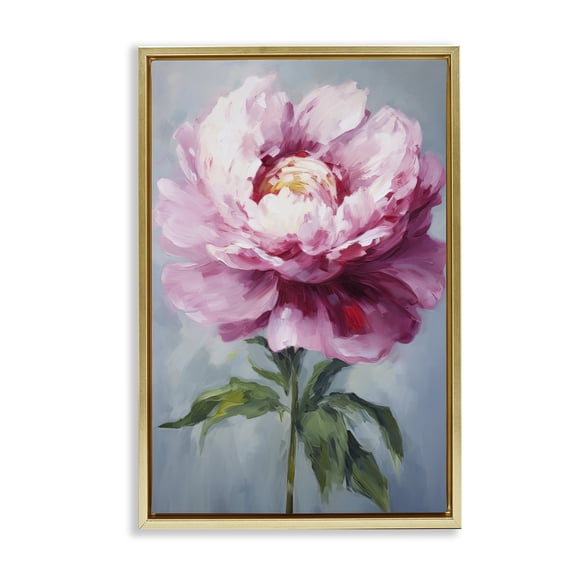 Stupell Industries Eclectic Pale Pink Floral Gold Floating Frame Canvas Art, 17 x 25, by Petals Prints Design