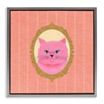 thumbnail image 1 of Stupell Industries Eclectic Pink Cat Portrait Gray Floating Frame Canvas Art, 25 x 25, by Carrie Cantwell, 1 of 8