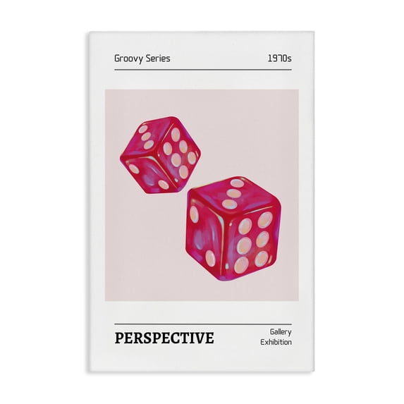 Stupell Industries Eclectic Pink Dice Pair Canvas Art, 16 x 24, by LSR Design Studio