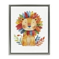 thumbnail image 1 of Stupell Industries Eclectic Rainbow Blooms Lion Gray Floating Frame Canvas Art, 17 x 21, by LSR Design Studio, 1 of 8