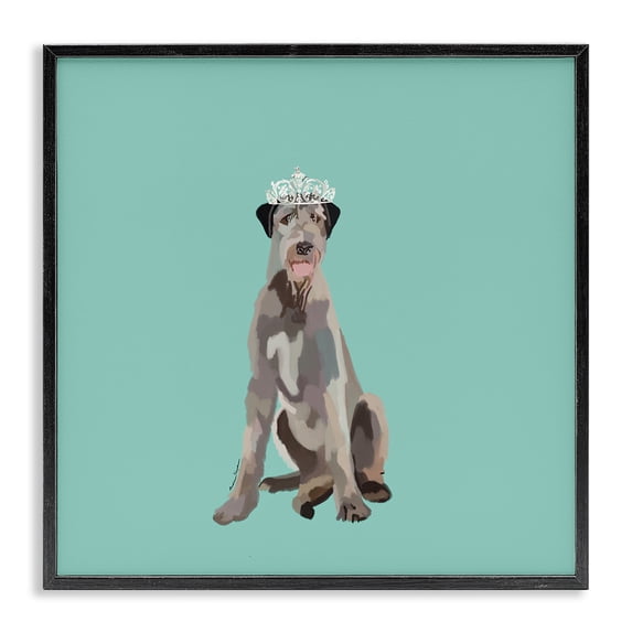 Stupell Industries Eclectic Regal Dog in Crown Black Framed Giclee Art, 24 x 24, by Amelia Noyes