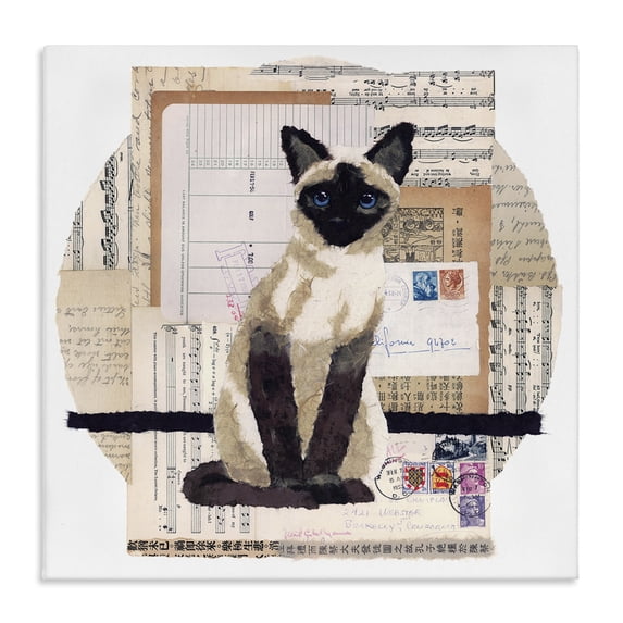 Stupell Industries Eclectic Siamese Cat Collage Canvas Art, 30 x 30, by Nancy Overton