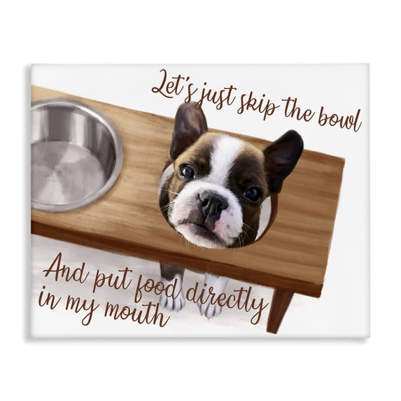 Stupell Industries Eclectic Skip the Bowl Funny Dog Canvas Art, 20 x 16, by Ziwei Li