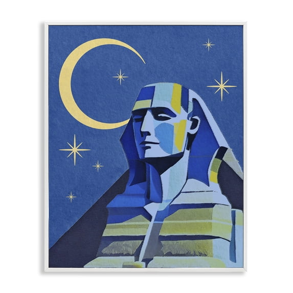 Stupell Industries Eclectic Sphinx with Moon White Framed Giclee Art, 11 x 14, by Lil' Rue