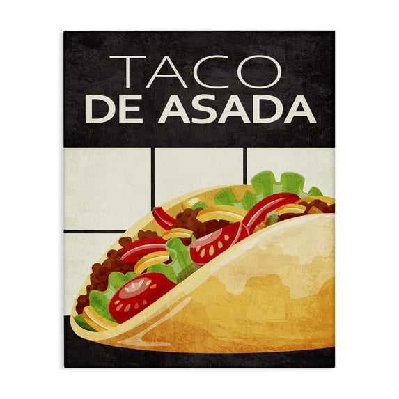 Stupell Industries Eclectic Taco Classic Meal Canvas Art, 24 x 30, by Kim Allen