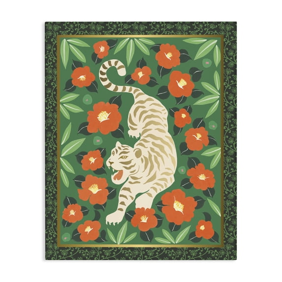 Stupell Industries Eclectic Eclectic Tiger & Hibiscus Canvas Art, 16 x 20, by Karolina Sato