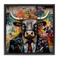 thumbnail image 1 of Stupell Industries Eclectic Urban Graffiti Bull Black Floating Frame Canvas Art, 18 x 18, by Lazar Studio, 1 of 8