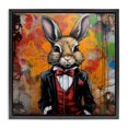 thumbnail image 1 of Stupell Industries Eclectic Urban Graffiti Rabbit Black Floating Frame Canvas Art, 18 x 18, by Lazar Studio, 1 of 8