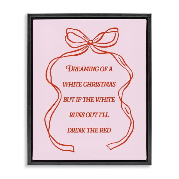 Stupell Industries Eclectic White & Red Christmas Wine Black Floating Frame Canvas Art, 17 x 21, by House of Lulu