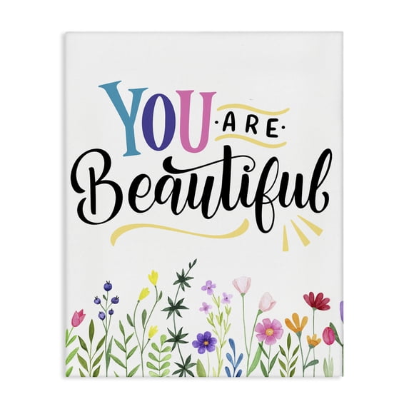 Stupell Industries Eclectic You Are Beautiful Encouragement Canvas Art, 16 x 20, by Kim Allen