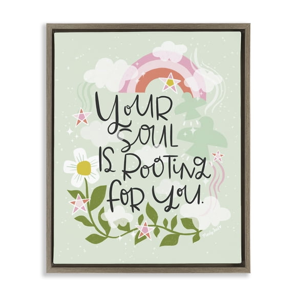 Stupell Industries Eclectic Your Soul Is Rooting For You Brown Floating Frame Canvas Art, 25 x 31, by Mandy Ford Art + Illustration