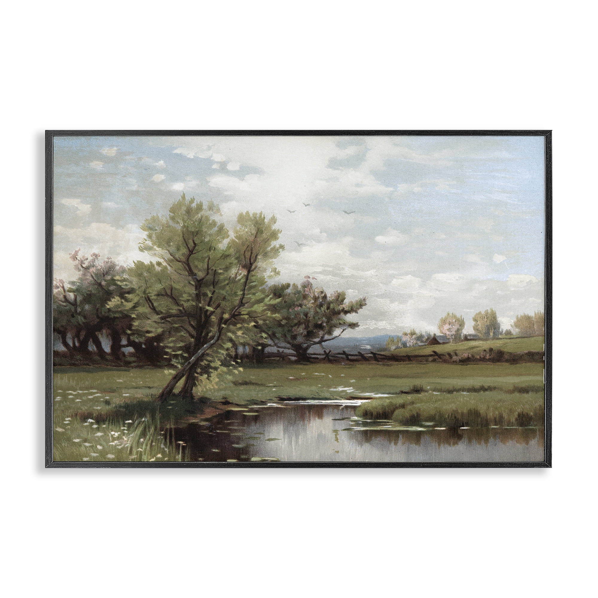 Stupell Industries Ecstatic Spring Landscape Black Framed Giclee Art, design by Lula Bijoux & co.