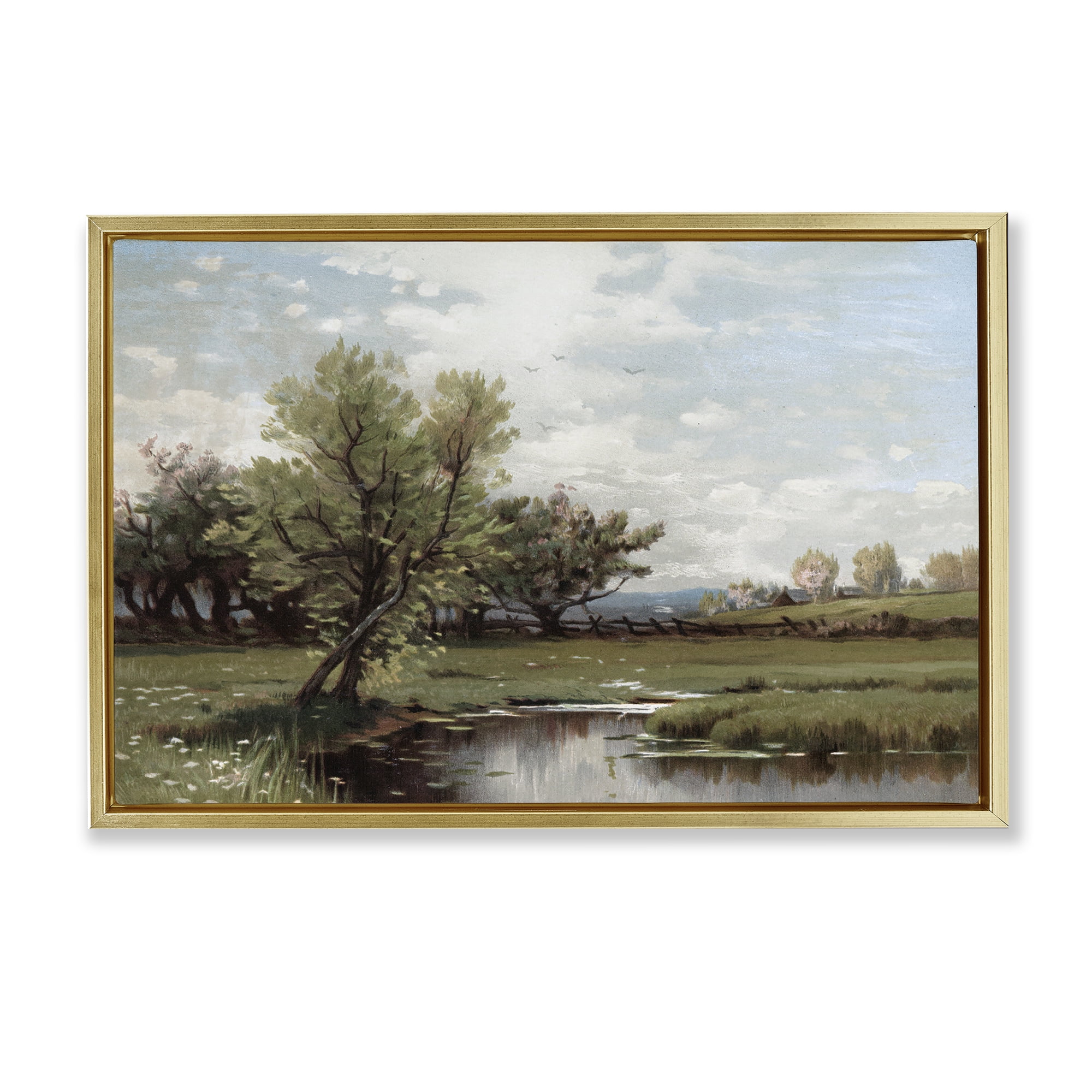 Stupell Industries Ecstatic Spring Landscape Gold Framed Floater Canvas Wall Art, design by Lula Bijoux & co.