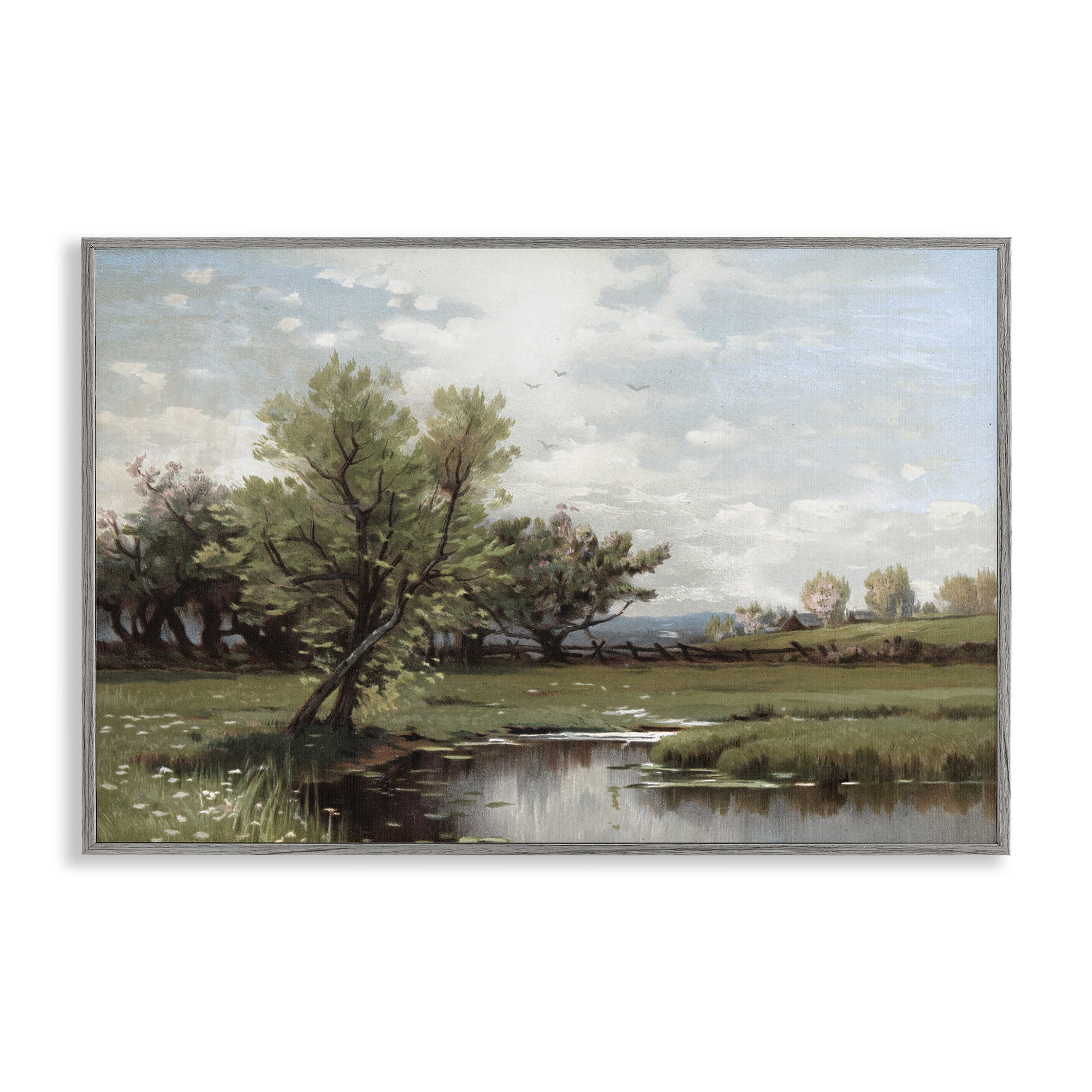 Stupell Industries Ecstatic Spring Landscape Gray Framed Giclee Art, design by Lula Bijoux & co.