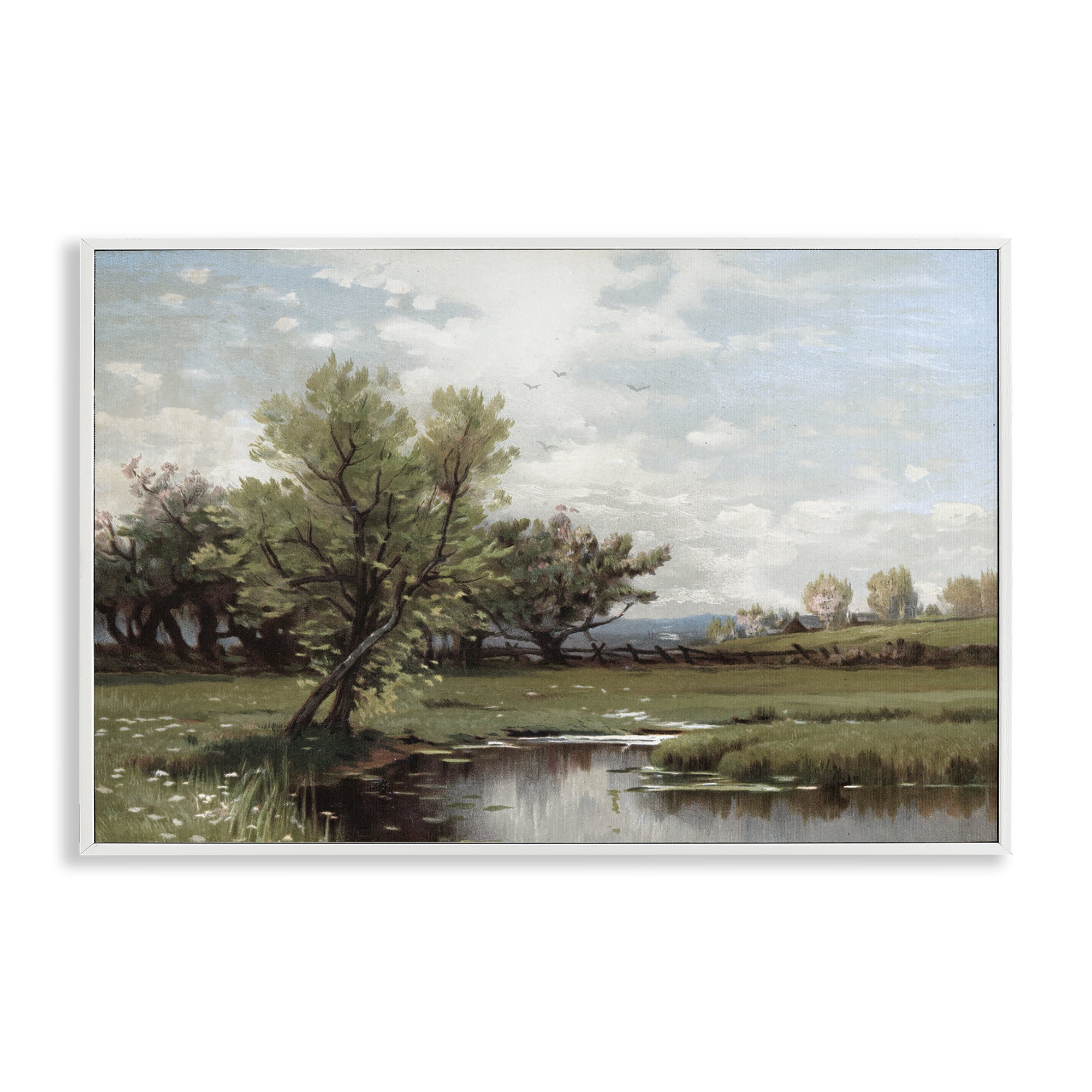 Stupell Industries Ecstatic Spring Landscape White Framed Giclee Art, design by Lula Bijoux & co.