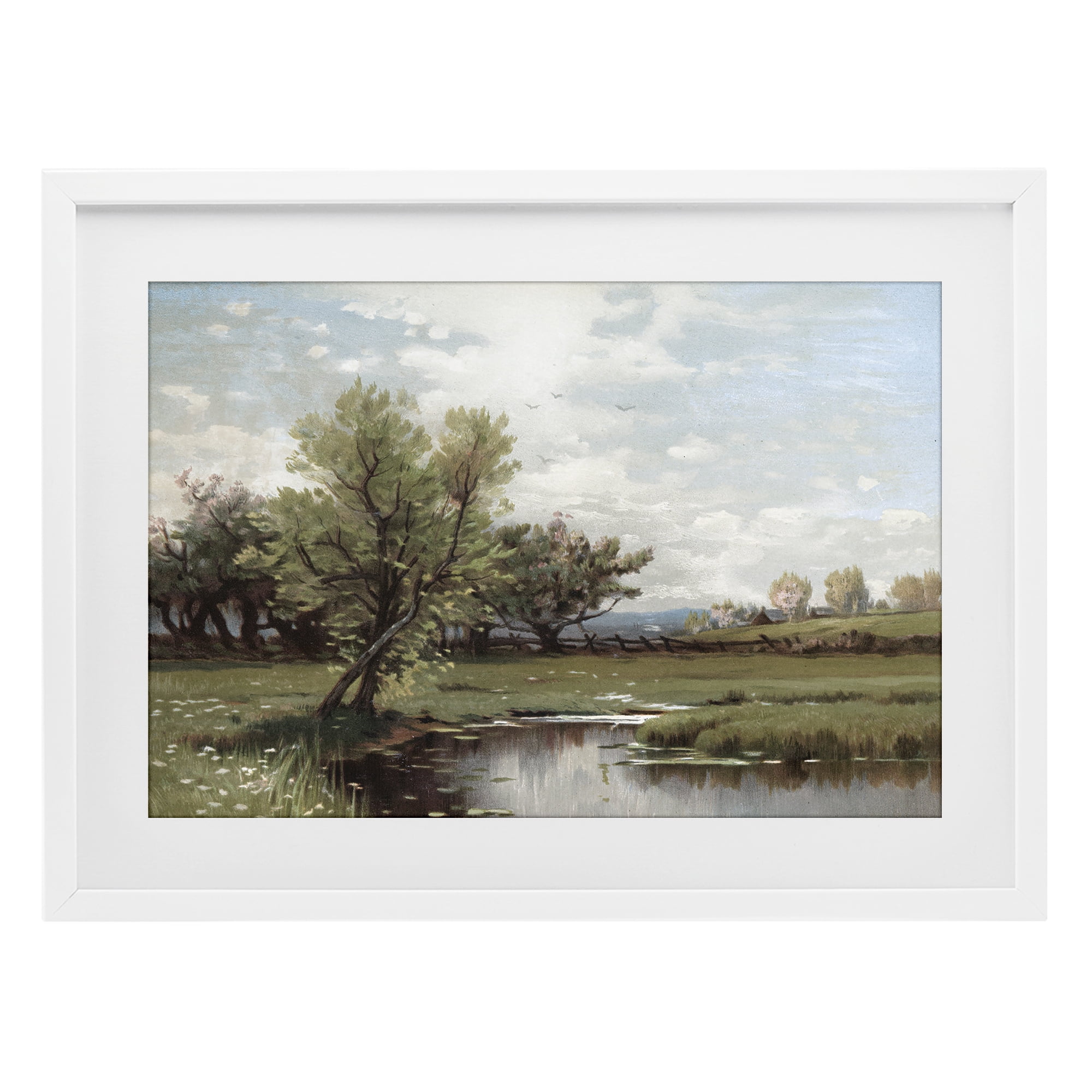 Stupell Industries Ecstatic Spring Landscape White Framed Print Under Glass, design by Lula Bijoux & co.