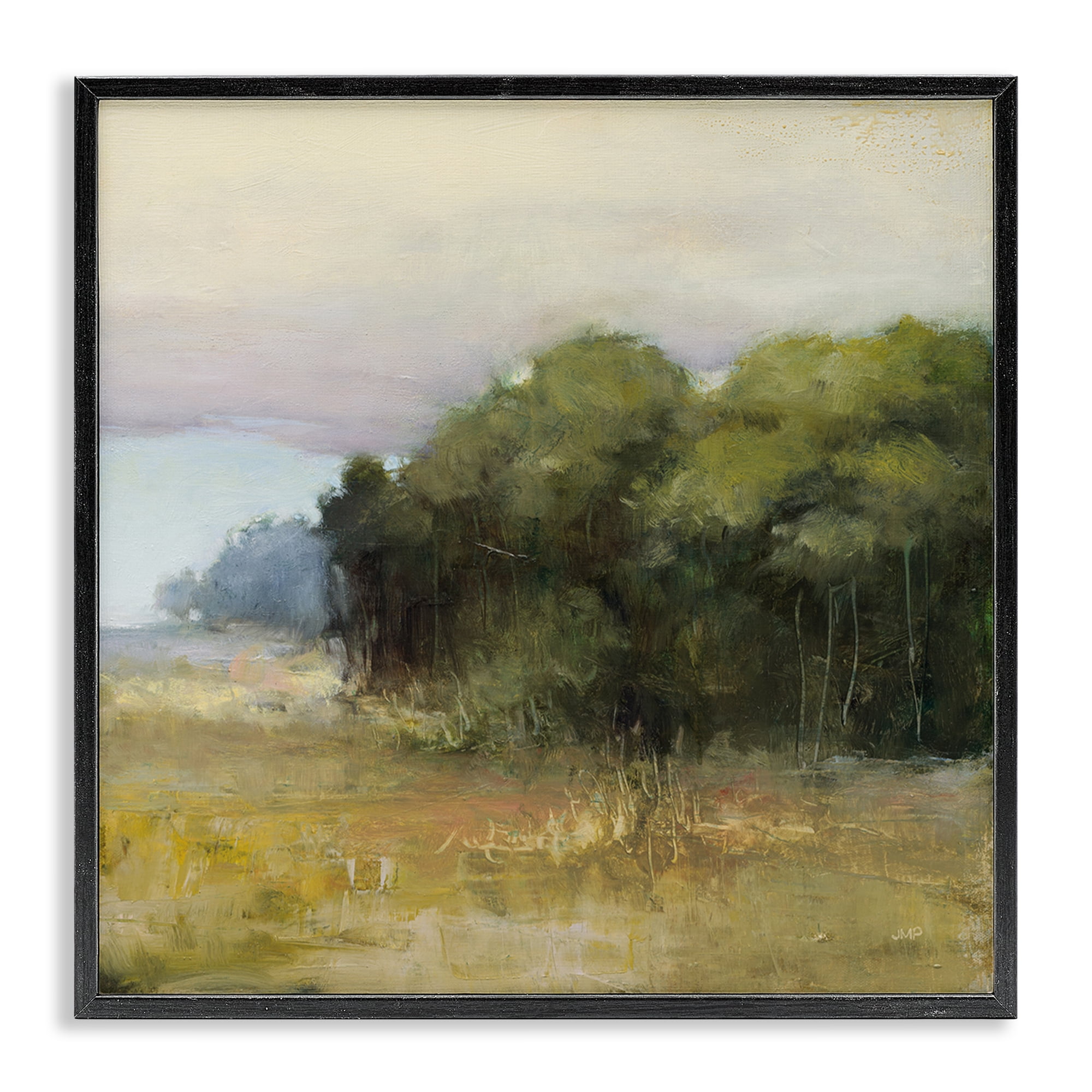 Stupell Industries Edge Of Forest Landscape Landscape & Nature Painting Black Framed Art Print Wall Art, 12 x 12