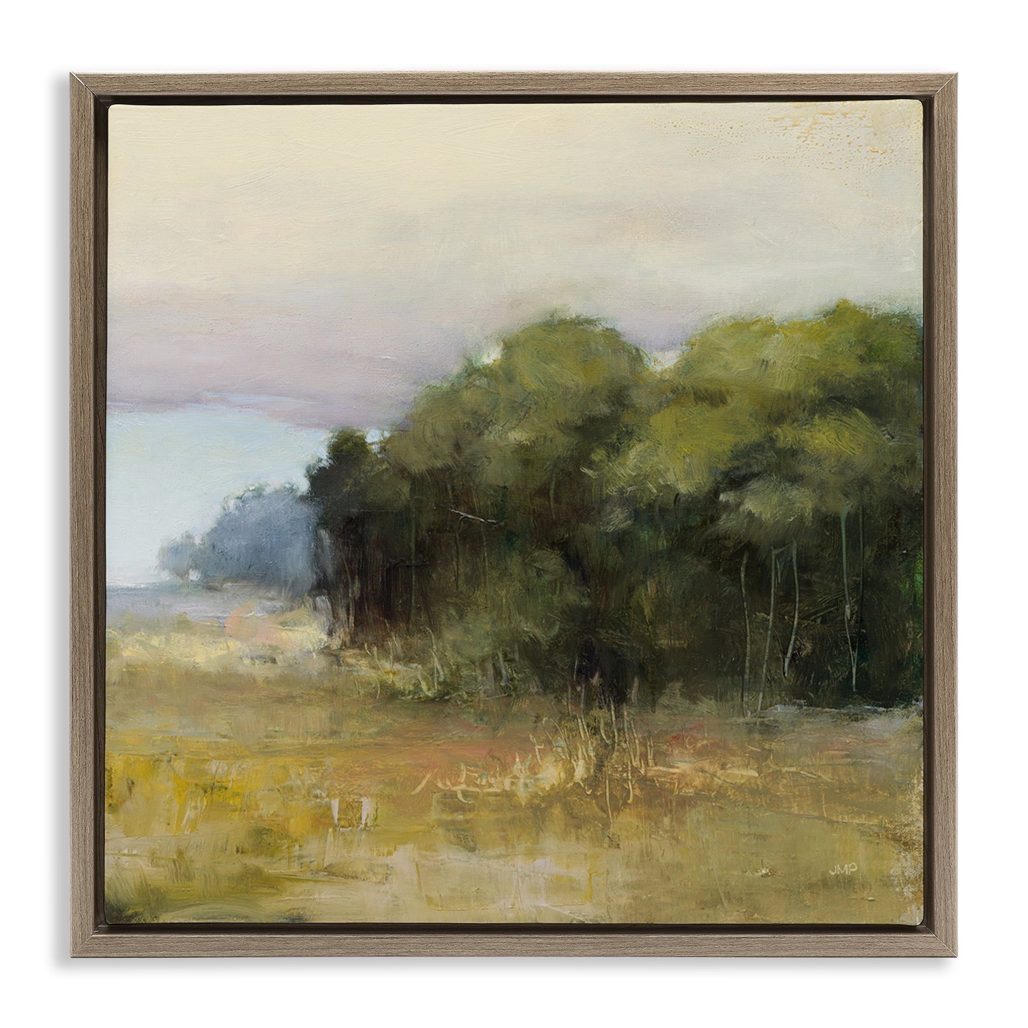 Stupell Industries Edge Of Forest Landscape Landscape & Nature Painting Brown Floater Framed Canvas Art Print Wall Art, 25 x 25