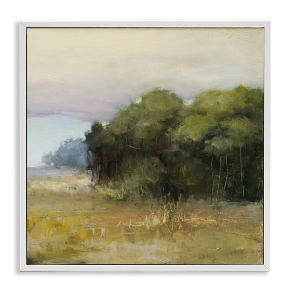 Stupell Industries Edge Of Forest Landscape Landscape & Nature Painting White Framed Art Print Wall Art, 12 x 12