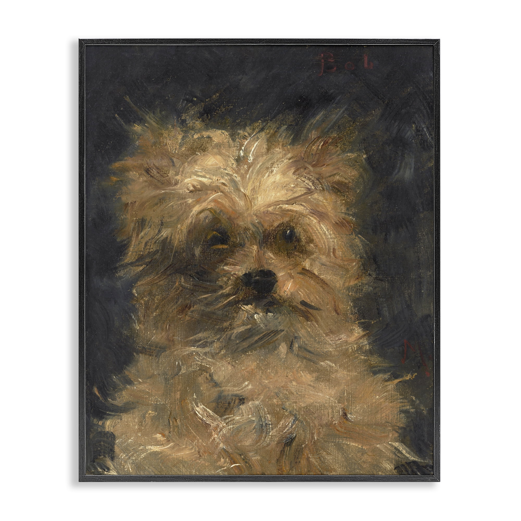 Stupell Industries Edouard Manet Dog Portrait Black Framed Giclee Art, design by Lil' Rue