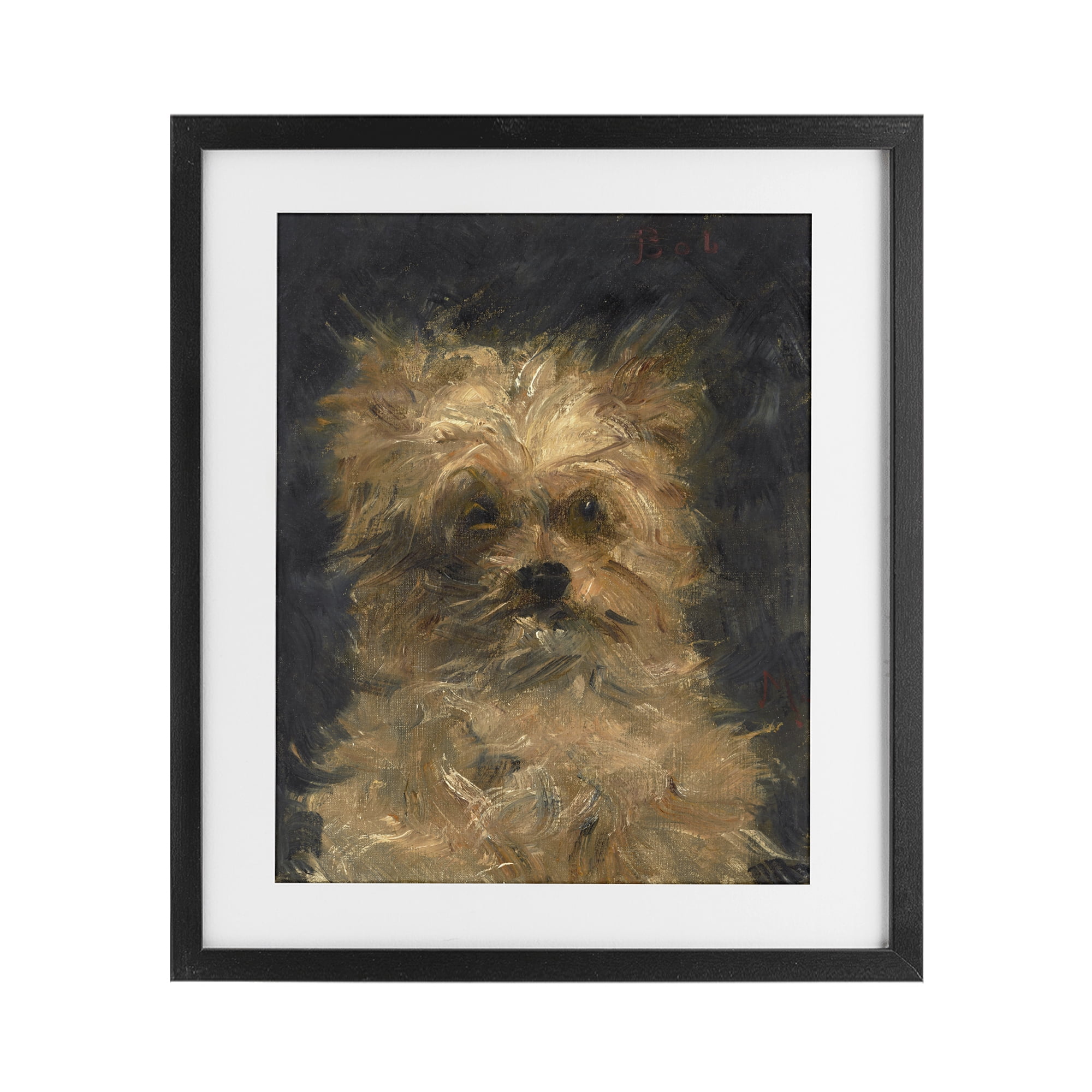 Stupell Industries Edouard Manet Dog Portrait Black Framed Print Under Glass, design by Lil' Rue