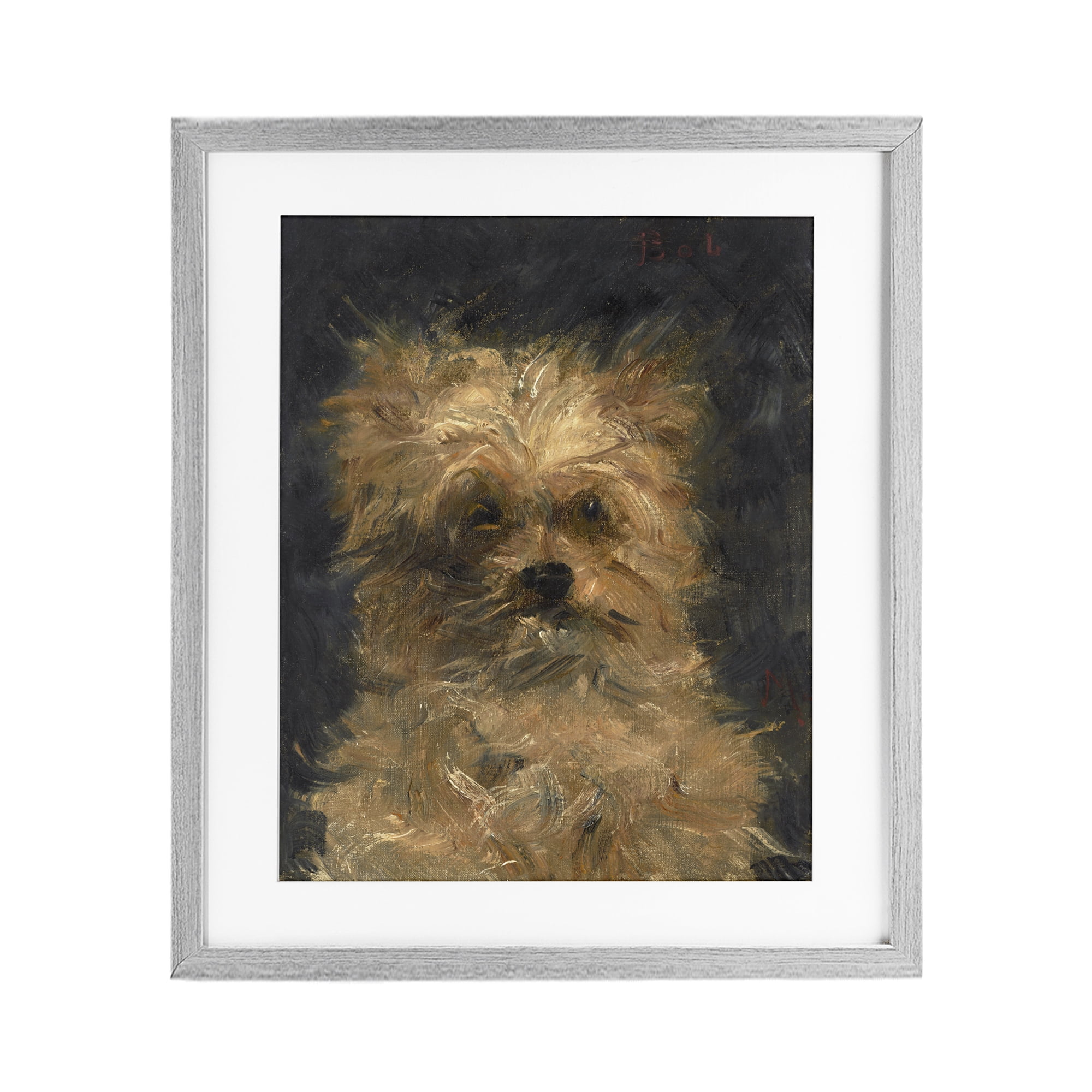 Stupell Industries Edouard Manet Dog Portrait Gray Framed Print Under Glass, design by Lil' Rue