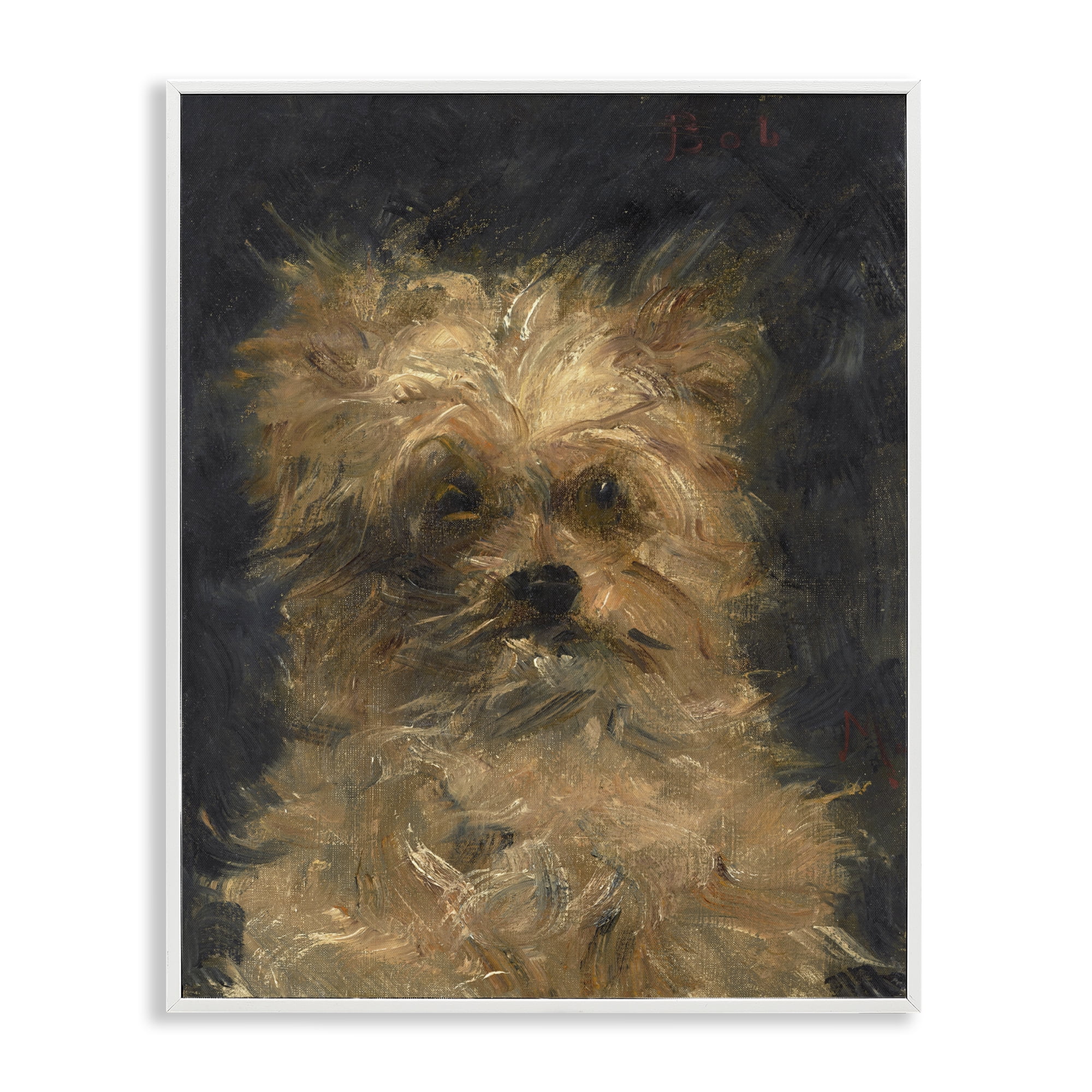 Stupell Industries Edouard Manet Dog Portrait White Framed Giclee Art, design by Lil' Rue